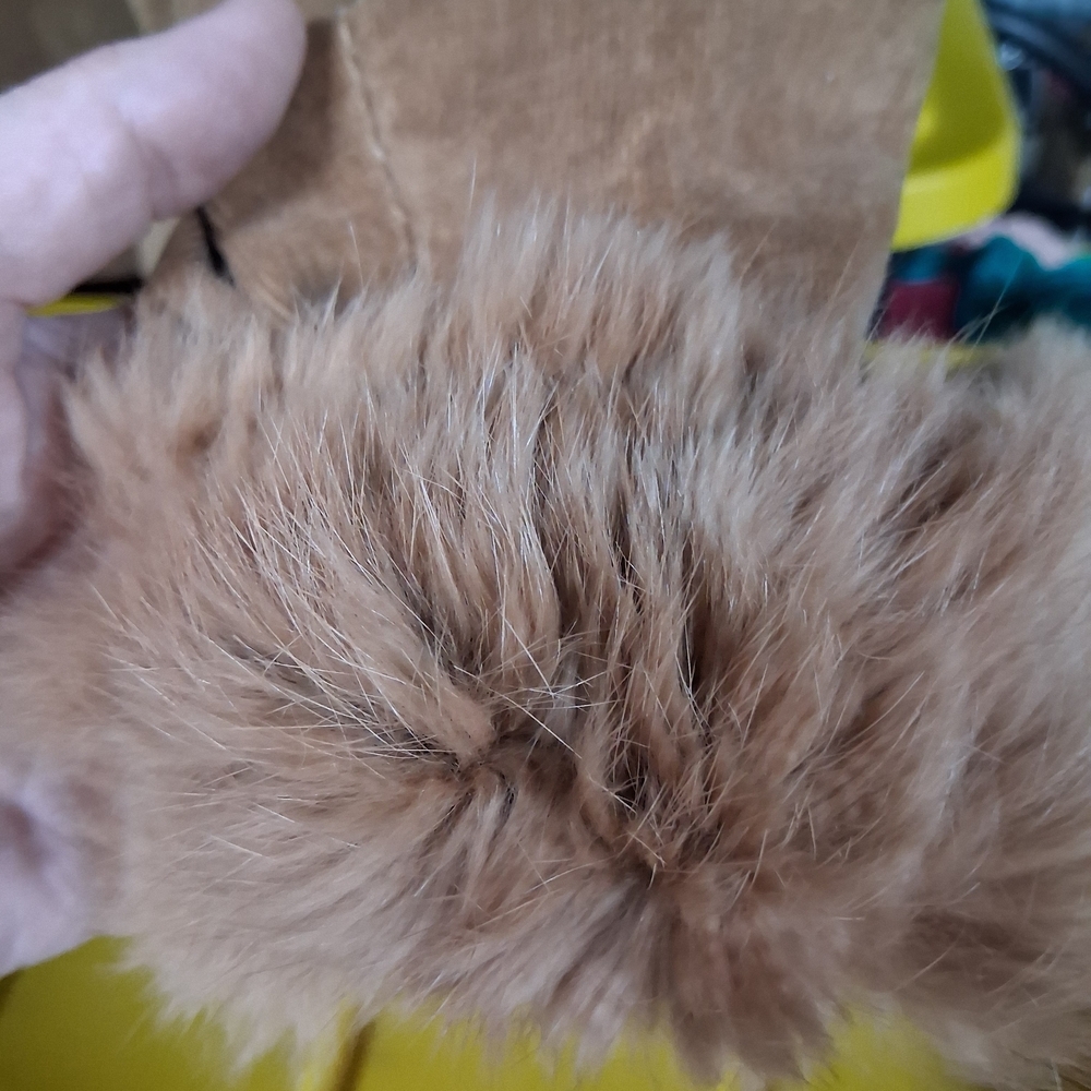 Brown Rabbit Fur Utility Jacket Xl - Picture 8 of 8